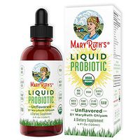 Organic Liquid Probiotics by MaryRuth's (Plant-Based) - Men Women Kids Babies Toddlers - Non-GMO Vegan RAW Paleo - 12 Live strains of Flora w/acidophilus probiotic for Digestion 4oz Glass