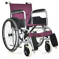 Oceanindw Foldable Wheelchair Carbon Steel Frame Super Load Bearing, Portable Transit Travel Chair with Removable Footrests and Large Capacity Storage Bag