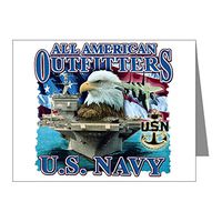 Note Card US Navy Eagle Flag Fighter Jet