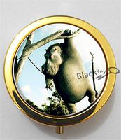 BlackKey Hippo Hippopotamus 3-Compartment Decorative Pocket Gift Box Case Organizer for Pill, Color 2 -2254