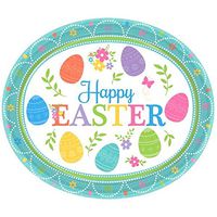 Amscan Lovely Easter Paper Oval Plates, 8 Ct. | Party Tableware