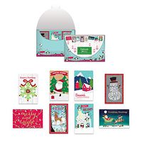 Pack of 24 Christmas Cards, Assorted Cards 8 Designs. 5in x 8in Cards with Envelopes