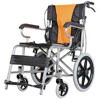 ChenCheng Wheelchair Foldable Portable Manual Wheelchair Trolley Elderly Scooter Touring Car Solid Tire Four Styles Medical Supplies (Color : Orange)