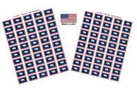 Made in USA! 100 Wyoming 1.5" x 1" Self Adhesive State Flag Stickers, Two Sheets of 50, 100 Wyoming Sticker Flags Total