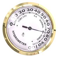 dailymall Round Analog Hygrometer Humidity Gauge Humidor Temperature and Humidity Indicator Monitor