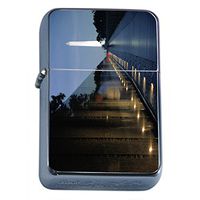 Washington DC USA Flip Top Oil Lighter S5 Smoking Cigarette Smoker Includes Silver Case