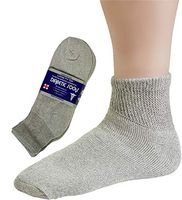 6 Pairs Diabetic Socks Mens Cotton Ankle Grey by DEBRA WEITZNER