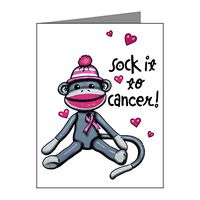 Note Cards (10 Pack) Sock It To Cancer Pink Ribbon