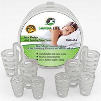 Samba Life - Snore Stopper Nose Vents Nasal Dilator for Better Sleep Breath Better Sleep Aids Snoring Solution, Better Anti Snore Solution than Chin Strap or Jaw Strap. One Size Fits All Pack of 4.