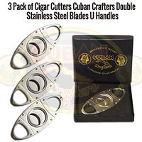 Double Stainless Steel Blades Cigar Cutter (3 Pack)