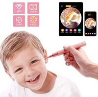 Ear Endoscope, 1080P Wireless Ear Wax Removal, Super Light Lens Earwax Cleaning Tool with 6 LED Lights, WiFi Ear Otoscope Camera with 3-Axis Gyroscope, Compatible with Smartphone & Tablet (Rose Gold)