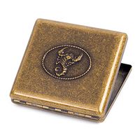 Bronzy Pure Copper Metal Cigarette Case Holder Holds 20 Cigarettes (Scorpion)
