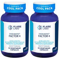 Klaire Labs Ther-Biotic Factor 4 Probiotic - 10 Billion CFU All Bifidobacterium Blend with No Lactobacillus, Hypoallergenic Probiotic for Men & Women, Dairy-Free Gut Support (60 Capsules, 2 Pack)