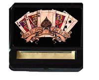 Tobacco Case Hand Roller Rolling Machine Cigaretes Metal Born to Lose Deck Cards