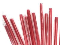 160 WOW Red Drinking Straws, 7 3/4 in. X .260, Individually Cellophane-Wrapped, BPA-Free. Offered by Starlines.