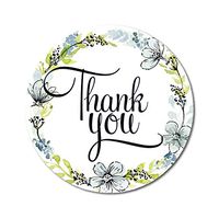 Darling Souvenir Classic Round Floral Border 1.6 Inches Thank You Stickers Envelope Seals-45 Pcs