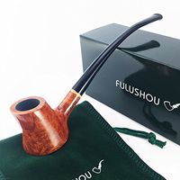 FULUSHOU Mediterranean Briar Wood Tobacco Pipe, Volcanic Freestyle Bend Tobacco Pipe