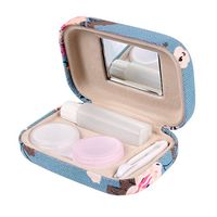 Ezeso Portable Travel Contact Lens Case Box Eye Care Kit Holder Mirror Box (Plum Blossom Pattern)