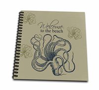 3dRose db_123558_2 Welcome to The Beach Octopus Memory Book, 12 by 12"