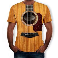 TIFENNY Men's Fashon Shirts Funny Guitar 3D Printed T-Shirt Cool Blouse Crewneck Short Sleeves Tees Tops T-Shirts Night Club