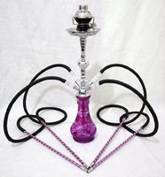4 Hose Purple Hookah Shisha Pipe - LILAC BLOOM 23 Sheesha Narghile Party Smoking Set by Hookah4sale 4-Hose