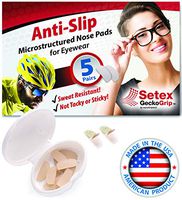 Setex Gecko Grip Anti-Slip Nose Pads for Eyeglasses, Innovative Microstructured Fibers, Ultra-Strong Grip and Ultra-Soft, Made in The USA, 5 Clear Pairs with Self Stick Adhesive, 1mm x 7mm x 16mm