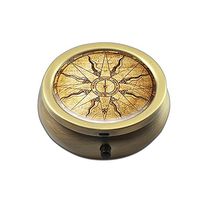 Pill Box - Cheliz Compact 3 Compartment Medicine Case, Pill Box for Pocket or Purse(Compass-1)