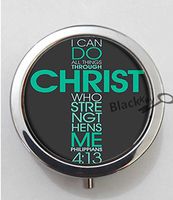 BlackKey I Can Do All Things Through Christ Who Strengthens Me 3-Compartment Decorative Pocket Gift Box Case Organizer for Pill, Color 1 -86