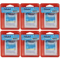 Uni's Midol 6 Count of Single Does Relief 2 Caplets per Pack Perfect for Travel and On-The-Go! Relief from Menstrual Cramps, Backache, Muscle Aches, Headache, Bloating, Water-Weight Gain, and Fatigue