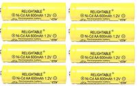 RELIGHTABLE Solar Light AA Ni-CD 600mAh 1.2V Rechargable Batteries (Pack of 8)