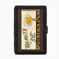 Perfection In Style Black Color Metal Cigarette Case D-232 Beauty is in The Eye of The Beerholder