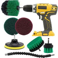 Drill Brush Power Drill Attachments Set Tile Cleaning Brush with Flexible Long Reach Attachment scrubbing brush for Kitchen, Bathroom Surfaces, Grout,Floor, Tile, Automobile