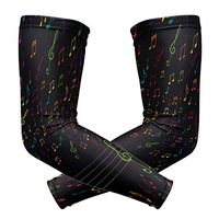 LEVEIS Colorful Music Note Arm Sleeves UV Protection for Men Women Sunblock Protective Gloves Running Golf Cycling Driving Long Arm Cover 1 Pair