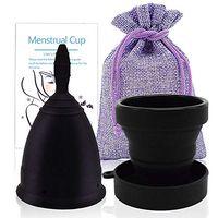 TIMKDLE Reusable & Comfortable Women's Silicone Menstrual Period Cup Set with Collapsible Silicone Foldable Sterilizing Cup (Small)