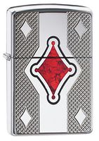 Zippo Deep Carved Geo Armor High Polish Chrome Pocket Lighter