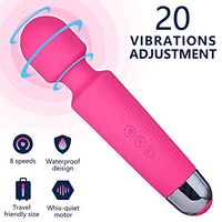 Electric Multi-Speed Wand Massager with 20 Vibration Modes, Wireless Handheld Rechargable Body Massager for Muscle Relaxtion