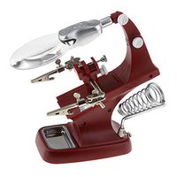 LED Helping Hands Magnifier Station - 3X 4.5X USB Lighted Magnifying Glass Stand with Clamp and Alligator Clips - for Soldering/Repair/Modeling/Hobby/Crafts