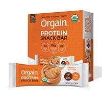 Orgain Organic Plant Based Protein Bar, Peanut Butter - Vegan, Gluten Free, Non Dairy, Soy Free, Lactose Free, Kosher, Non-GMO, 1.41 Ounce, 12 Count (Packaging May Vary)