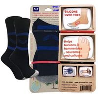 GUARDIANGEL Diabetic Socks, Silicone Gel over toes with Tea tree oil to Stop Fungi nail & Cushion Bunion, Toes, Neuroma, Cotton Copper infused, By Podiatrist, Fit Men size 8-16