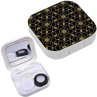 Portable Contact Lens Case Box Travel Kit Mirror + Bottle + Tweezers Container Holder [ Modern Geometric Design ]