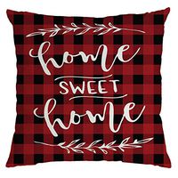 Merry Christmas Throw Pillow Case, Christmas Tree Cotton Linen Winter Deer Pillow Covers, Home Decorative Throw Pillow Case Cushion Cover with Words for Sofa Couch 18 x 18 in (D)