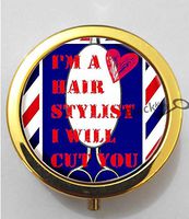 BlackKey I'm A Hair Stylist, I Will Cut You 3-Compartment Decorative Pocket Gift Box Case Organizer for Pill, Color 2 -502