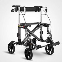 Medical Rollator Walker, Walking Aids 4 Wheels Portable, Foldable Drive Walking Aids with Comfortable Backrest, Double Brake System, Used for Seniors Walking,Gray