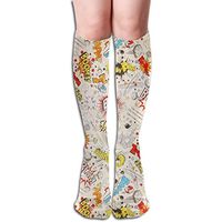 Boom Wow Teen Novelty Knee Socks Hiking Soft Knee-high Long Tube Socks