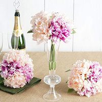 Tableclothsfactory 5 Head Dual Tone Blush/Pink Artificial Peony Silk Bouquet for DIY Wedding Party Bouquets Centerpieces - 11" Tall