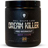 Phil Heath Labs All Natural Dream Killer™ Supplement | Preworkout Energy Drink for Pump Focus with Stamina - Teacrine Creatine Beta Alanine Caffeine | 20 Servings | Sour Grape