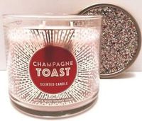 Bath and Body Works White Barn Champagne Toast 3 Wick Candle 14.5 Ounce Now Made with Essential Oils for Winter 2017