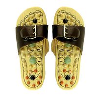 NINGXUE Foot Acupressure Massage Slippers/Home Wooden Health Massage Shoes/Unisex, one Size
