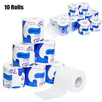 10 Rolls Smooth Paper Towels 3-Ply Natual Paper Pulp Home Kitchen Paper Towels Soft Tissue Bathroom Toilet Tissue Roll Soft Hand Towels