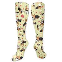 RobotDayUpUP Corgi Yellow Womens Long Socks,Lovely Girls Skirt Stockings Thigh Socks for Running Soccer Sports Dance Yoga Cheerleader Hiking Outdoor